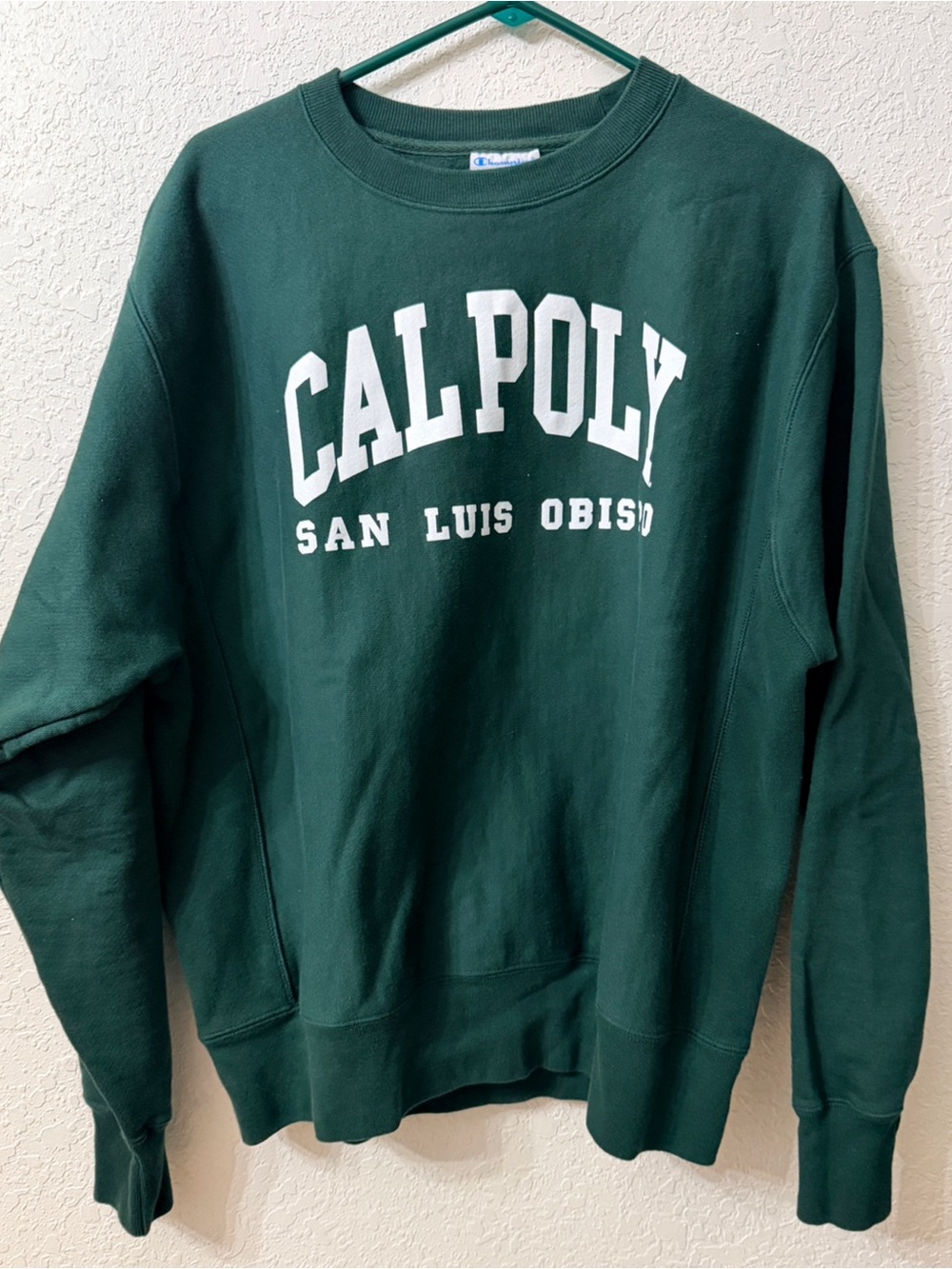 Champion Reverse Weave Cal Poly Sweatshirt Size L Crewneck Green San Luis Obispo